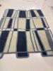 Handtufted Irregular Shape Rug, Navy Blue Beige Geometric Carpet, Modern Abstract Area Rug | Rugs by Krafcreation. Item composed of cotton compatible with boho and contemporary style
