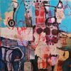 20 Questions (unframed) | Mixed Media by Julie A Bell. Item composed of canvas