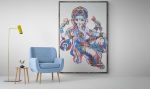 GANESH | Oil And Acrylic Painting in Paintings by Virginie SCHROEDER. Item composed of canvas & synthetic compatible with art deco style