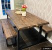 Solid Wood Dining Table , Farmhouse Custom Dine Table | Tables by OzzWoodArt. Item made of wood works with country & farmhouse & coastal style
