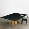 Custom Blackened Ash Conference Table | Tables by Elko Hardwoods. Item made of wood with brass