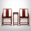 Imperial Sovereign Red Bamboo Style Ming Chair Table Set | Armchair in Chairs by Dynasty Artisan. Item composed of wood compatible with contemporary and eclectic & maximalism style