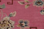 Rug & Kilim’s Chinese Art Deco Rug, Pink with Greek Key | Area Rug in Rugs by Rug and Kilim