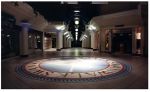 Swan Walk Circular Mosaic Floor Inlay | Public Mosaics by Paul Siggins - The Mosaic Studio | Swan Walk in Horsham. Item made of ceramic