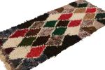 Vintage Moroccan Runner Rug with Multicolor Diamond Patterns | Area Rug in Rugs by Rug and Kilim