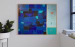 Shades of Blue 24x30 Original abstract on canvas. Framed | Oil And Acrylic Painting in Paintings by JD Logan Fine Art. Item made of wood with canvas works with minimalism & contemporary style