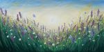 Summer Lavender Field | Oil And Acrylic Painting in Paintings by DaggArt. Item composed of canvas and synthetic