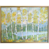 Birches by the Lake, 18 x 24, Abstract Tree Landscape | Oil And Acrylic Painting in Paintings by Jeanne Player Fine Art. Item made of canvas works with contemporary & country & farmhouse style