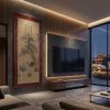 Song Dynasty Emperor Huizong "Listen to Qin" Museum Silk Art | Oil And Acrylic Painting in Paintings by Dynasty Artisan. Item made of wood works with contemporary & eclectic & maximalism style
