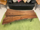 Live Edge, Highly Figured Black Walnut Wood Coffee Table | Tables by Carlberg Design. Item made of walnut with steel works with rustic style