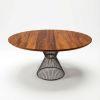 ORA Dining Table – Solid Wood Top with Central Steel Base | Tables by GREYGE. Item composed of walnut and steel in contemporary or modern style