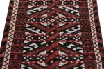 Tribal runner in red, black and white geometric pattern | Area Rug in Rugs by Rug and Kilimarea