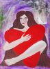 Dragoste | Oil And Acrylic Painting in Paintings by Elena Parau. Item composed of canvas compatible with contemporary and country & farmhouse style