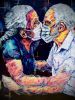 I Am her My Love (Pixelated Love Series) | Oil And Acrylic Painting in Paintings by Drafts by Ola. Item made of canvas