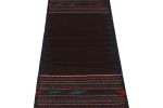Vintage Afghan Kilim Runner with Stripes and Brown Open | Area Rug in Rugs by Rug and Kilim. Item composed of wool