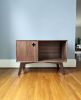 Record Player Stand Plus / Record Cabinet / Vinyl Storage | Media Console in Storage by Max Moody Design. Item composed of maple wood