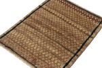 Vintage Gabbeh Tribal Rug in Beige-Brown with Red Lattice | Area Rug in Rugs by Rug and Kilim