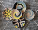 Set of 5 Woven Basket Wall Decor | Decorative Plate in Decorative Objects by Sarmal Design. Item composed of bamboo & cotton compatible with boho and mid century modern style