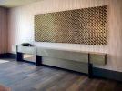 Relection of Diamond in Gold and Bronze | Wall Sculpture in Wall Hangings by Michael Curry Mosaics | The Avery in San Francisco. Item composed of glass