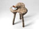 Motled Tripod Side Table | Tables by Donatas Žukauskas. Item composed of wood & cement compatible with contemporary and japandi style