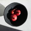 Sculptural Centerpiece Bowl in Textured Carbon Black Concret | Decorative Bowl in Decorative Objects by Carolyn Powers Designs. Item made of concrete works with minimalism & contemporary style