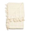 Sea Shell Hand Woven Cotton White Throw | Linens & Bedding by Studio Variously. Item composed of cotton
