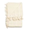 Sea Shell White Hand Woven Cotton Textured  Throw | Linens & Bedding by Studio Variously. Item composed of cotton