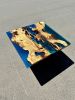 Blue Resin Coffee Table - Epoxy End Table, Coffee Table | Tables by Tinella Collection. Item composed of wood & metal compatible with minimalism and contemporary style