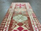 Vintage Turkish Herki Rug Runner | 2.9 x 12.4 | Area Rug in Rugs by Wool and Rug. Item composed of wool in boho or mid century modern style