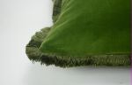 Green velvet fringe pillow cushion cover | Pillows by Velvet Fringe. Item composed of cotton