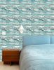 Closer to Toile in Pistachio and Azure | Wallpaper in Wall Treatments by k-apostrophe | Los Angeles in Los Angeles. Item made of paper