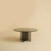 Round Coffee Table in Smoked Glass - AKA Series by Lebanto | Tables by Lebanto. Item made of glass works with minimalism & contemporary style