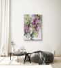 Floral 08.09.21 | Oil And Acrylic Painting in Paintings by Viktoria Ganhao. Item made of linen works with contemporary style