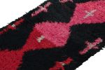 Vintage Moroccan Runner Rug in Black with Geometric Patterns | Area Rug in Rugs by Rug and Kilim