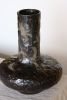 Tall Noir Vessel with Vine and Floral detail | Vases & Vessels by Twinette Poterie. Item composed of ceramic in minimalism or contemporary style