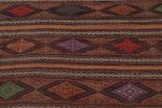 Vintage Persian Soumak Kilim, Earth Tones with Diamond | Area Rug in Rugs by Rug and Kilim