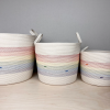Rainbow cotton rope storage basket | Storage by Crafting the Harvest. Item composed of cotton in boho or contemporary style