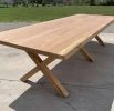 Live Edge Patio Table | Dining Table in Tables by TRH Furniture. Item made of oak wood