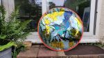 Convex Tui and Kowhai Flowers #2 | Mirror in Decorative Objects by Frederick Worrell Art and Design. Item made of glass