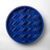 Brutalist Yves Klein Blue Wood Wall Art: Round YKB | Wall Sculpture in Wall Hangings by Studio DeSimoneWayland. Item composed of birch wood in eclectic & maximalism or art deco style