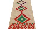 Vintage Moroccan Runner with Polychromatic Diamond Medallion | Area Rug in Rugs by Rug and Kilim