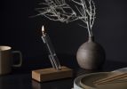 Migration / a modern oil candle (single candle) | Lighting by Perhacs Studio. Item composed of wood & steel compatible with minimalism and contemporary style
