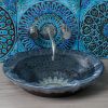 Turquoise Moroccan bathroom tiles handmade by gvega | Tiles by GVEGA. Item composed of marble compatible with boho and mediterranean style