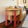 Floating Top Table | End Table in Tables by WU Design. Item composed of oak wood & steel compatible with mid century modern and contemporary style