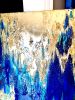 Blue Currents | Oil And Acrylic Painting in Paintings by Wall Jewelry by Robyn Camargo. Item made of canvas