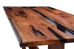 Yew Table with resin and Cross Trapeze Legs. Jonathan Field | Tables by Jonathan Field