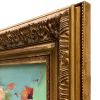 Contemporary "Petals" Abstract Painting in Vintage Frame | Oil And Acrylic Painting in Paintings by Suzanne Nicoll Studio. Item composed of wood in contemporary style