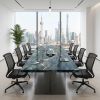 Song Dynasty Inspired Solid Natural Blue Marble Table/Desk | Communal Table in Tables by Dynasty Artisan. Item made of wood with marble works with minimalism & contemporary style
