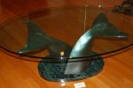 Whale Tail Table | Coffee Table in Tables by Jim Sardonis | Gifford Medical Center in Randolph. Item composed of marble & glass