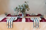 Izamna Handwoven Stripe Napkins (Set of 2) - NAVY | Linens & Bedding by Routes Interiors. Item made of cotton works with boho & eclectic & maximalism style